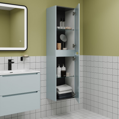 Шкаф пенал в ванную Iddis Edifice 40 EDI40B0i97 подвесной голубой