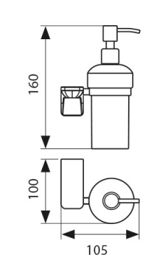 Дозатор для жидкого мыла настенный стекло бронза (цинк) (KH-4510)