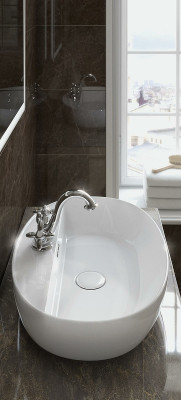 Раковина накладная Kerama Marazzi Plaza 60 PLR.wb.60.1 белая глянцевая овальная