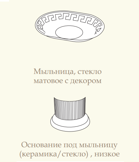 MIGLIORE Fortuna 27803+27933 мыльница в настольном держателе, стекло матовое/золото