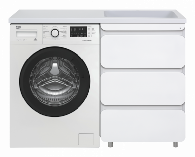 Тумба Misty Чегет - 55 с 3 ящ. под стиральную машину П-Чег-01055-01Н3Я с раковиной