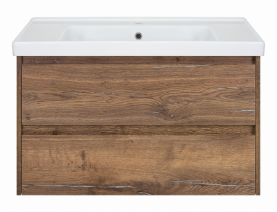 Тумба Brevita Dallas - 90 с 2 ящ. подвесная (Дуб Галифакс) DAL-01090-074П с раковиной