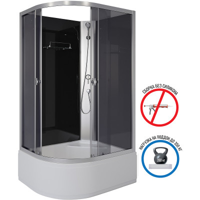 Душевая кабина Niagara Eco 110x80 R E110/80/40R/TN/BK асимметричная