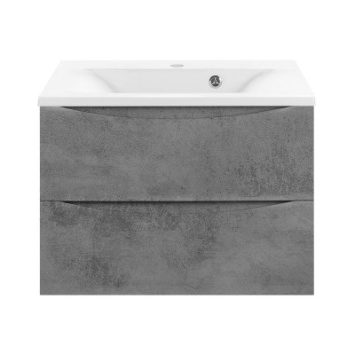 Тумба под раковину Vincea Mia 650 подвесная 2 ящика soft close, Beton VMC-2MA650BT