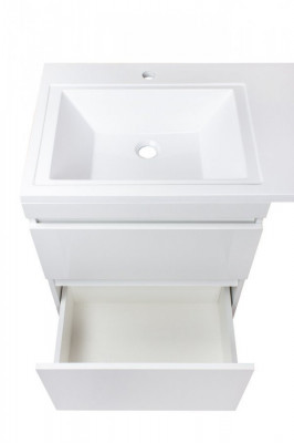 Тумба Style Line Даллас 110 L Люкс Plus подвесная с раковиной, белая