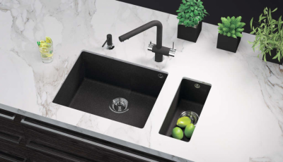 Мойка OMOIKIRI BOSEN 20-U-BL Tetogranit черный прямоугольная 200x440 (4993153)