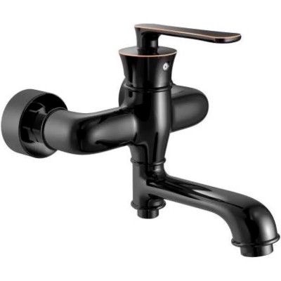 Смеситель для ванны Haiba HB60181-7 с душевым гарнитуром (латунь) черный