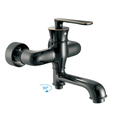 Смеситель для ванны Haiba HB60181-7 с душевым гарнитуром (латунь) черный