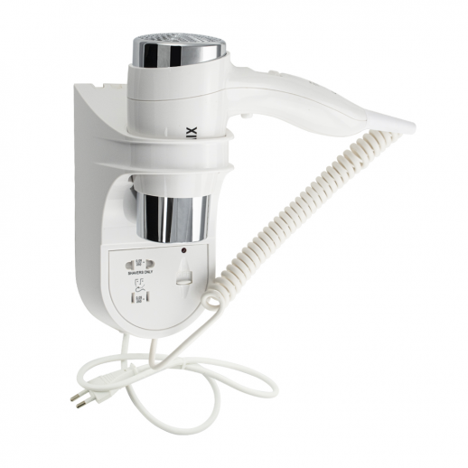 GFmark 6830 фен для волос настенный с розеткой, белый