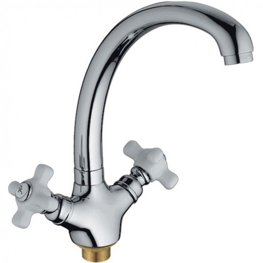 Двухвентильный смеситель для кухни Haiba HB4218 (латунь) хром