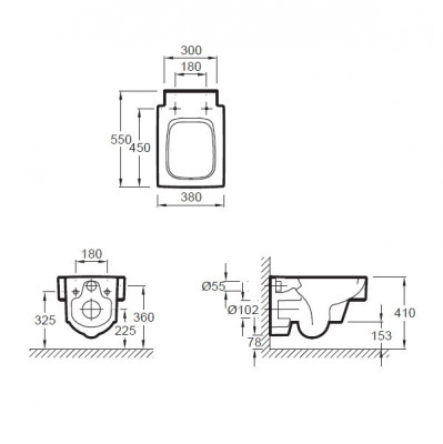 JACOB DELAFON TERRACE EDA102-00 унитаз подвесной, белый
