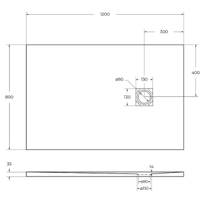 Душевой поддон из искусственного камня BelBagno Uno 120x80 TRAY-MR-UNO-AH-120/80-35-W белый прямоугольный