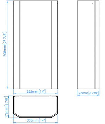 Мусорное ведро Mediclinics PPA4279B, 40л., без крышки, материал: сталь, поверхность: матовая, цвет: черный (эпоксидная краска)