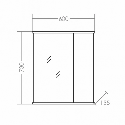 Зеркальный шкаф СаНта "Прима-600" универсальное, белый