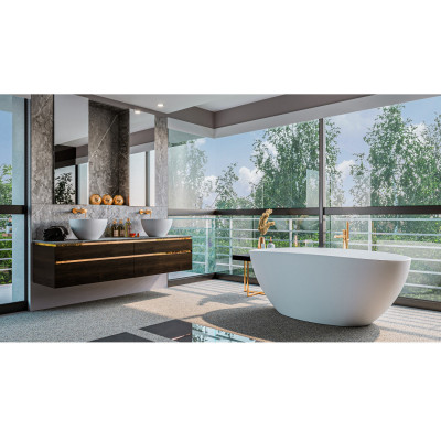 Ванна овальная WHITECROSS Onyx A 160x75 белый мат иск. камень (0204.160075.200)