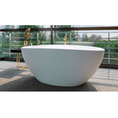 Ванна овальная WHITECROSS Onyx A 160x75 белый мат иск. камень (0204.160075.200)