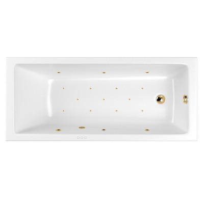 Ванна прямоугольная с гидромассажем WHITECROSS Wave Slim 150x70 "RELAX" золото (0111.150070.100.RELAX.GL)