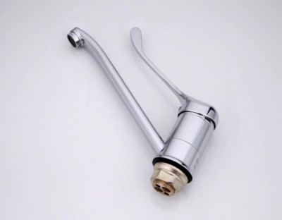 Локтевой Смеситель Frap для кухни однорычажный поворотный хром (F4954)