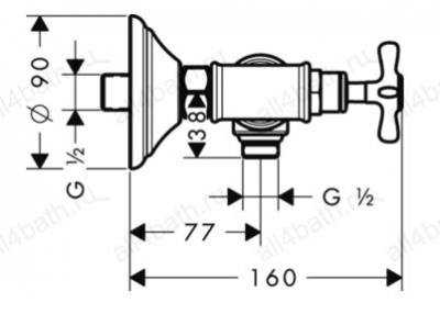 Axor Montreux смеситель для душа, с двумя рукоятками.
