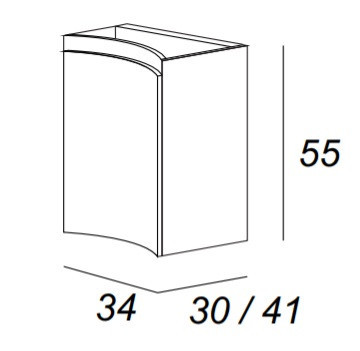 Шкафчик Cezares Vague 44228/44222 34 см подвесной, цвет bianco lucido