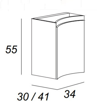 Шкафчик Cezares Vague 44228/44222 34 см подвесной, цвет bianco lucido