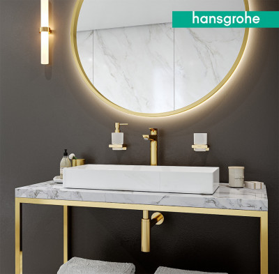 Диспенсер гигиенических пакетов Hansgrohe AddStoris 41773990 (золото)