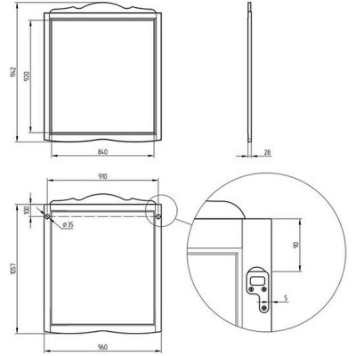 Зеркало для ванной подвесное Migliore Bella 96 25951 бежевое