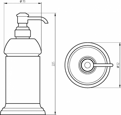 Дозатор жидкого мыла в настольном держателе MIGLIORE Mirella 17166, керамика/бронза