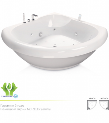 Акватика Тема Стандарт ванна без гидромассажа, 140 см х 140 см