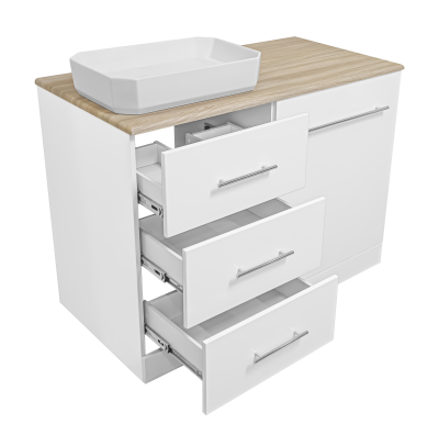 Тумба под раковину Misty Респект - 120 с 3 ящ. под стиральную машину левая (Э-Рес01120-13ЯЛ)