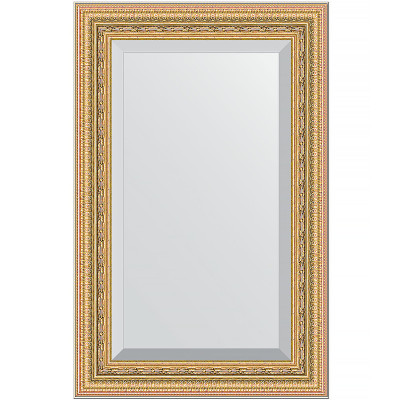 Зеркало настенное Evoform Exclusive 85х55 BY 1234 с фацетом в багетной раме Сусальное золото 80 мм