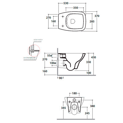 Унитаз Globo Daily DAS03.BI подвесной без сиденья