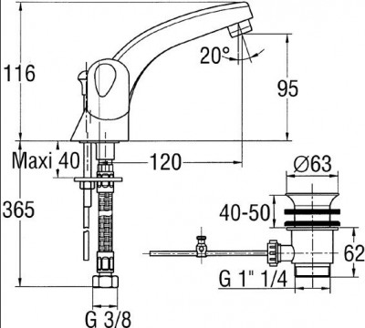 JACOB DELAFON Galeo E72924-CP смеситель для раковины, хром