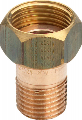 Соединение Viega с накидной гайкой (плоское уплотнение) R 3/4 х G 1 НГ, бронза, модель 3335 (320249)