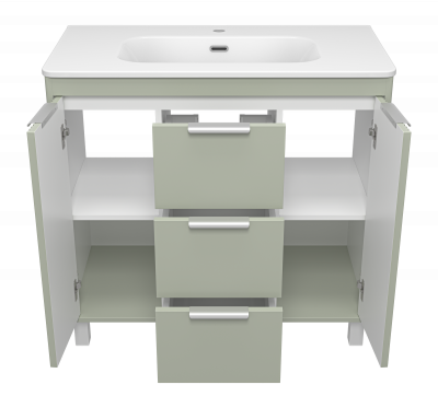 Тумба напольная Brevita Risacca Pistachio 90 фисташковая (RIS-06090-0842Я) с раковиной