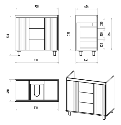 Тумба напольная Brevita Risacca Pistachio 90 фисташковая (RIS-06090-0842Я) с раковиной