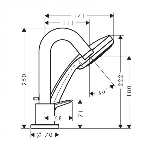 Hansgrohe Logis 71313000 смеситель на борт ванны с душем (внешняя часть), хром