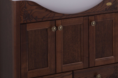 ASB-Woodline Салерно 105 тумба с раковиной, античный орех, массив ясеня