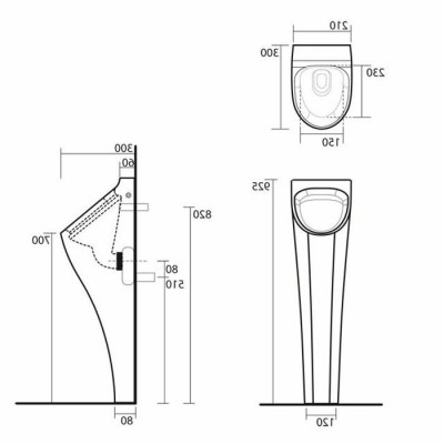 Писсуар напольный Kerasan Aquatech 373001, белый, с сифоном и креплением, Италия