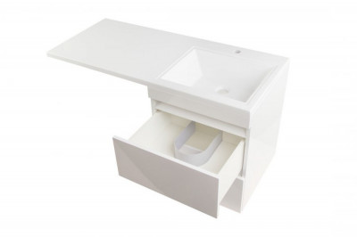 Тумба Style Line Даллас 110 R Люкс Plus подвесная с раковиной, белая