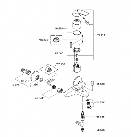 Смеситель для ванны GROHE Euroeco 32743000, хром