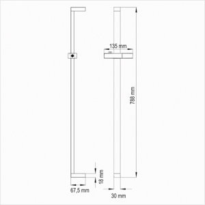 WasserKRAFT A048 штанга для душа 79 см, светлая бронза