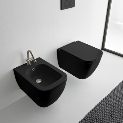 Биде подвесное Scarabeo Teorema 2.0 5127CL49 52х36 см, черное