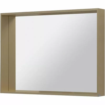 Зеркало подвесное для ванной Allen Brau Reality 100х75 с подсветкой и сенсорным выключателем, латунь браш (1.32020.03)