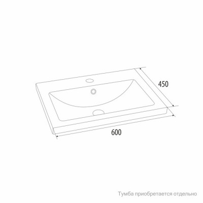 Умывальник мебельный IDDIS/Milardo Wash Basin 60 см, 001 (0016000U28), дизайн современный