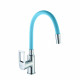 Смеситель для кухни с гибким изливом D-Lin D155308-6, хром/синий  (D155308-6)