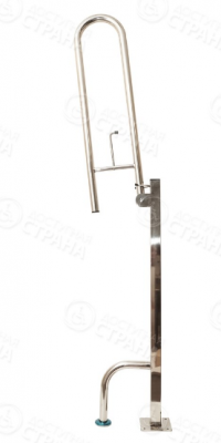 Поручень откидной на стойке с бумагодержателем 950x650х230 мм Ø 32