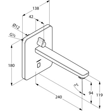 Смеситель для раковины KLUDI ZENTA хром 3840005