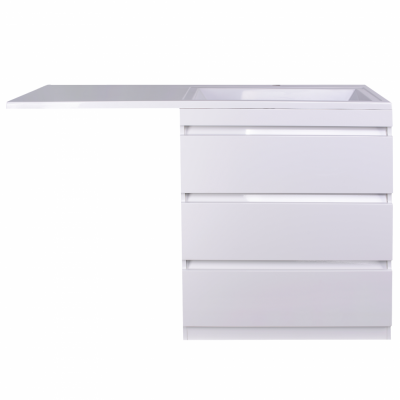 Тумба Style Line Даллас 140 R с раковиной над стиральной машиной, белая (3 ящика)