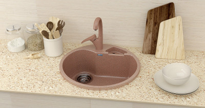 Смеситель для кухни Ulgran Classic U-001-302 высота 287 мм однорычажный песочный